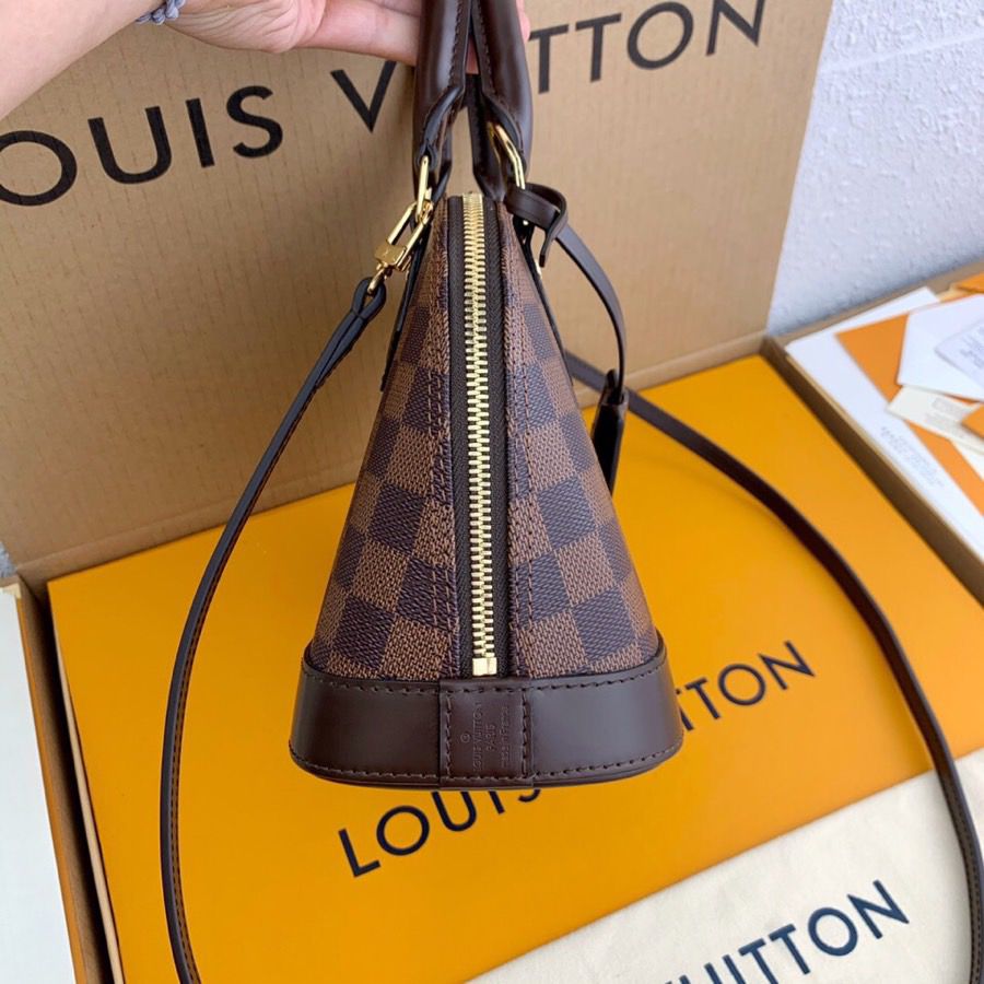 Louis Vuitton Alma BB Damier Ebene Canvas For Women, Women’s Handbags, Shoulder And Crossbody Bags 9.3in/23.5cm Louis Vuitton N41221