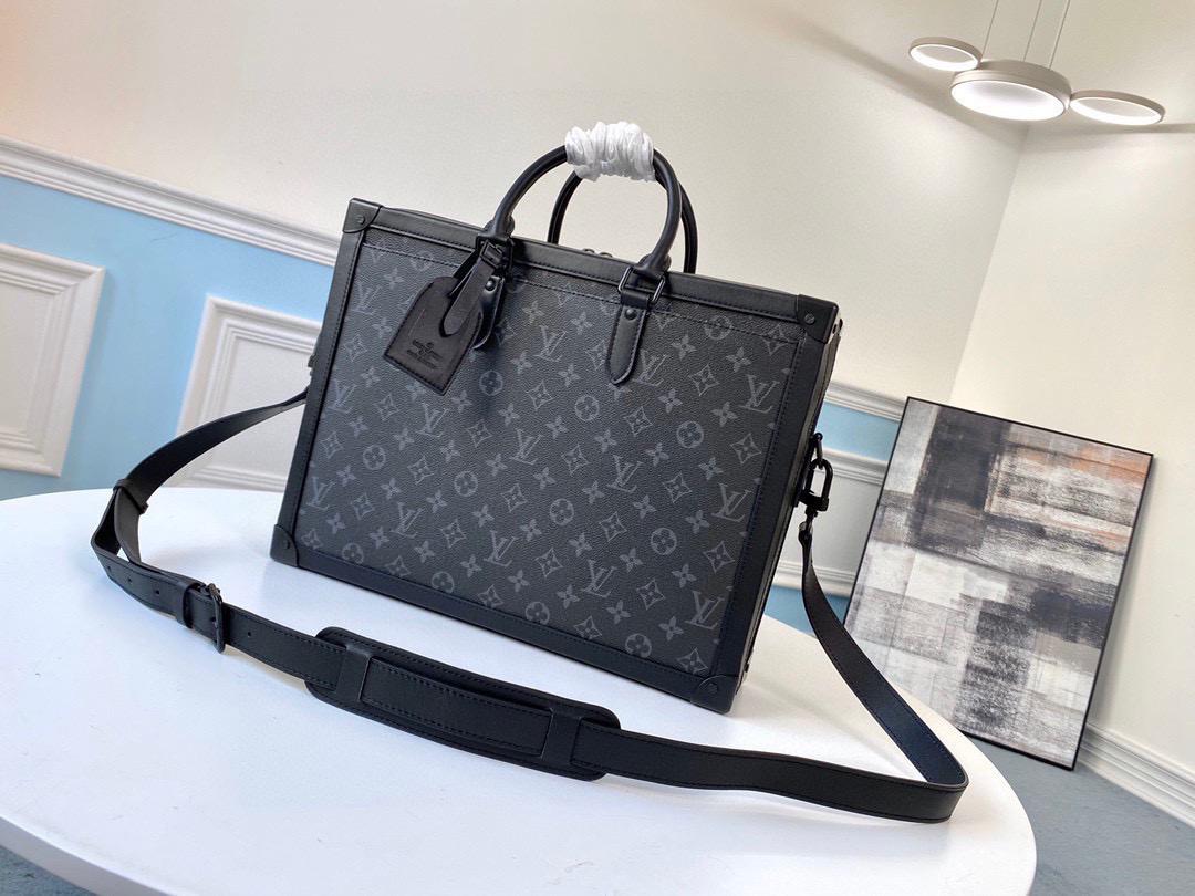 Louis Vuitton Soft Trunk Briefcase Monogram Eclipse Canvas For Men, Bags, Shoulder And Crossbody Bags 11.4in/29cm Louis Vuitton M44952