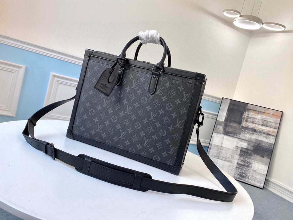 Louis Vuitton Soft Trunk Briefcase Monogram Eclipse Canvas For Men, Bags, Shoulder And Crossbody Bags 11.4in/29cm Louis Vuitton M44952