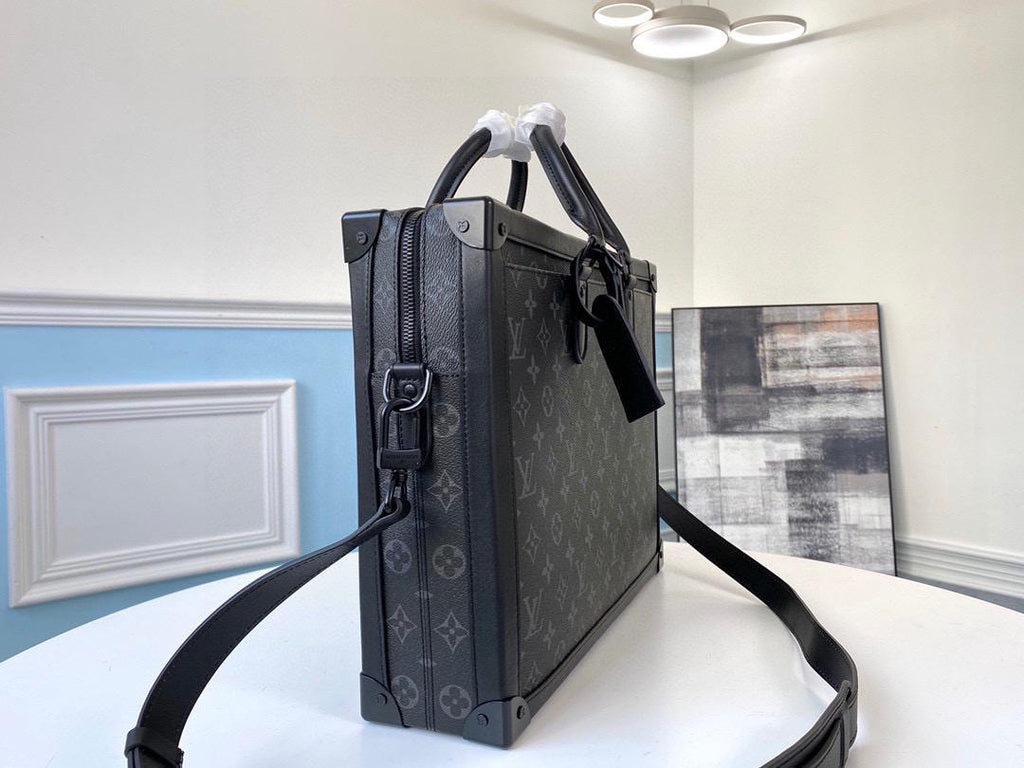 Louis Vuitton Soft Trunk Briefcase Monogram Eclipse Canvas For Men, Bags, Shoulder And Crossbody Bags 11.4in/29cm Louis Vuitton M44952