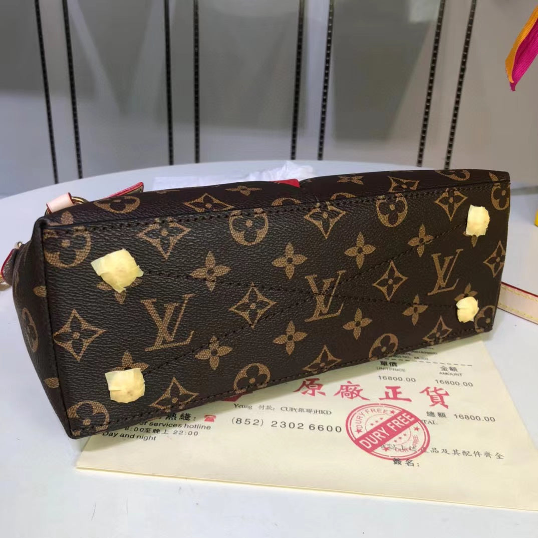 Louis Vuitton V Tote Burberry Monogram Canvas Cerise Red For Women, WoBags, Shoulder And Crossbody Bags 10.6in/27cm Louis Vuitton M43966