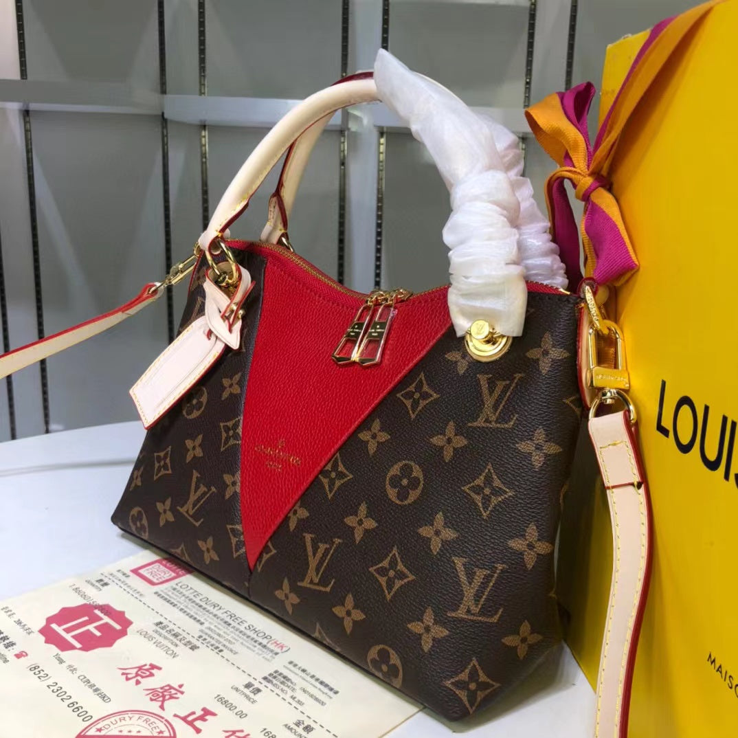 Louis Vuitton V Tote Burberry Monogram Canvas Cerise Red For Women, WoBags, Shoulder And Crossbody Bags 10.6in/27cm Louis Vuitton M43966