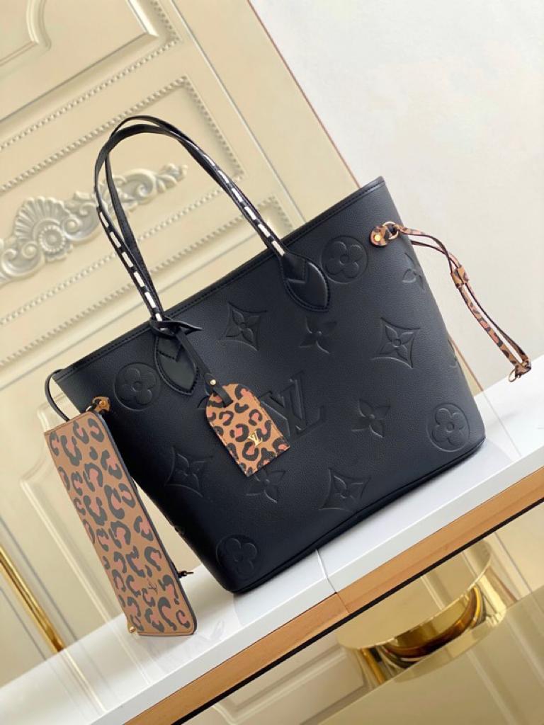Louis Vuitton Neverfull MM Tote Bag Wild At Heart Monogram Empreinte Black For Women,  Shoulder Bags 12.2in/31cm Louis Vuitton M45856