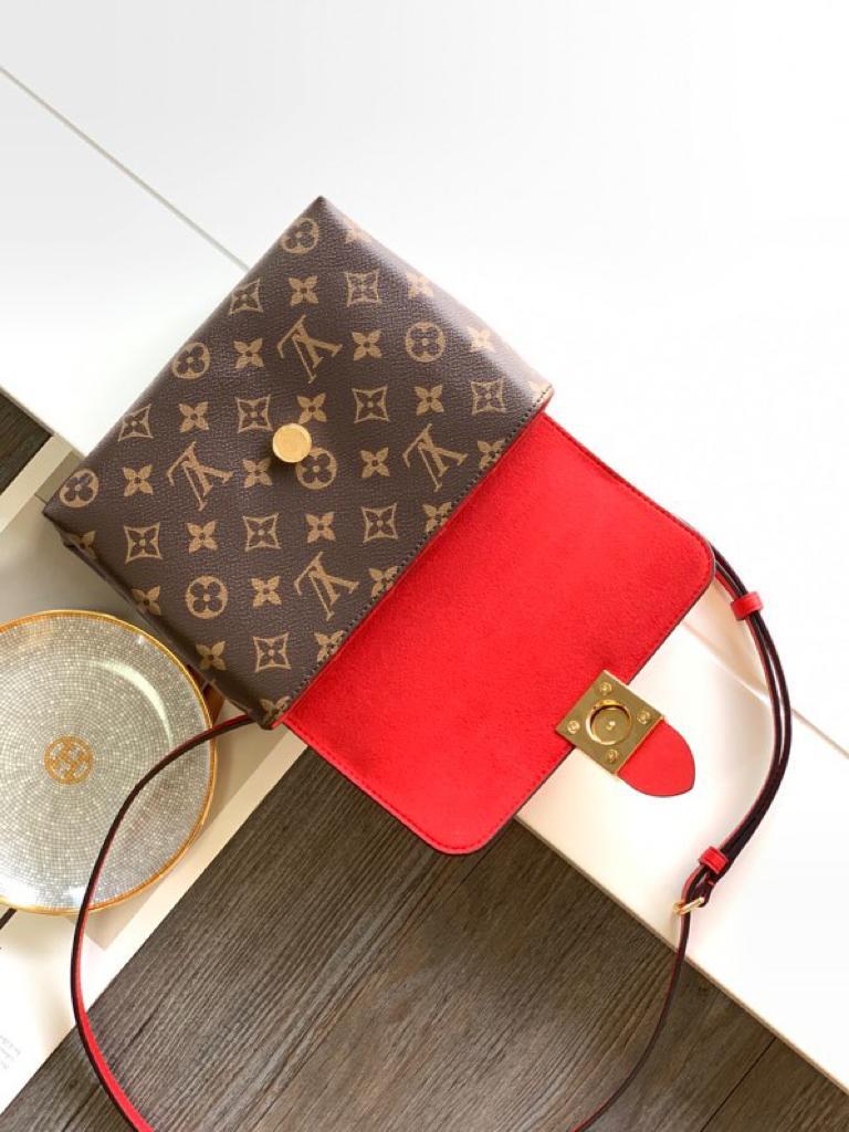 Louis Vuitton Locky Monogram Canvas Red For Women,  Shoulder And Crossbody Bags 7.9in/20cm Louis Vuitton M44322