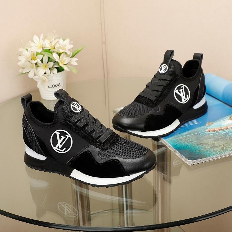 Louis Vuitton Run Away Sneaker Patent Black Canvas For Women Top Quality