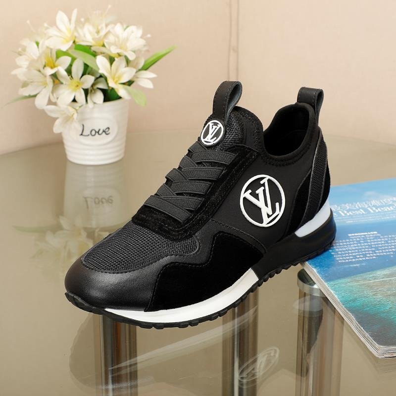 Louis Vuitton Run Away Sneaker Patent Black Canvas For Women Top Quality