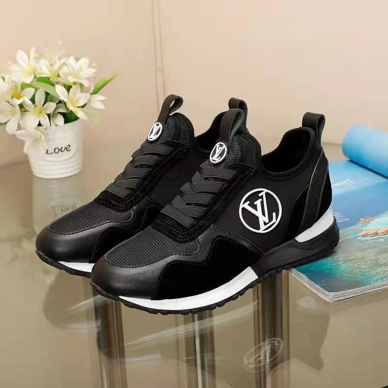 Louis Vuitton Run Away Sneaker Patent Black Canvas For Women Top Quality