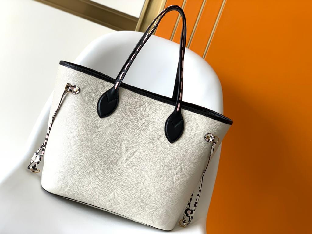 Louis Vuitton Neverfull MM Tote Bag Wild At Heart Monogram Empreinte Cream For Women,  Shoulder Bags 12.2in/31cm Louis Vuitton M58525