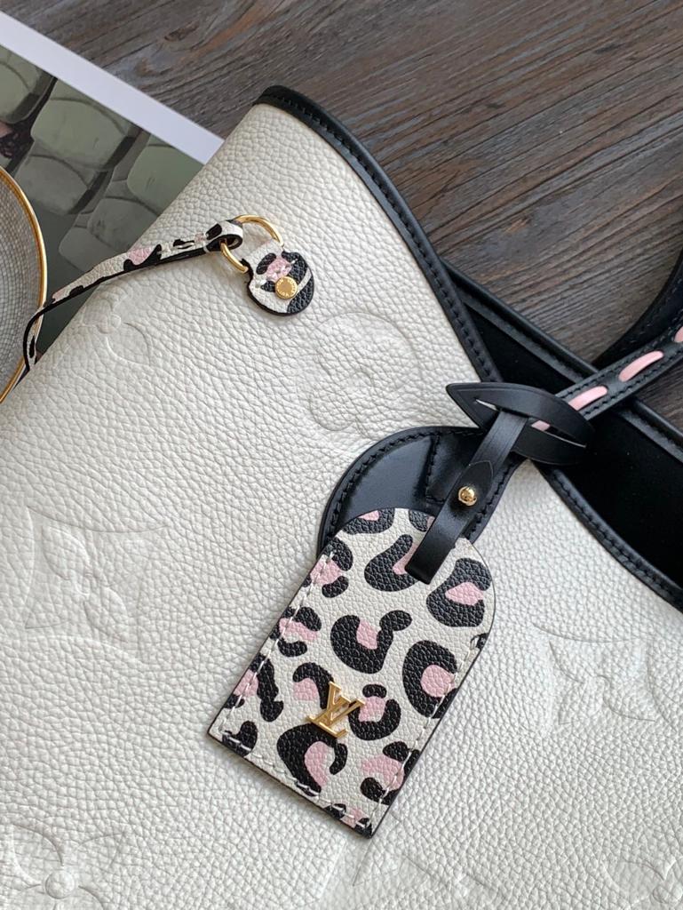 Louis Vuitton Neverfull MM Tote Bag Wild At Heart Monogram Empreinte Cream For Women,  Shoulder Bags 12.2in/31cm Louis Vuitton M58525