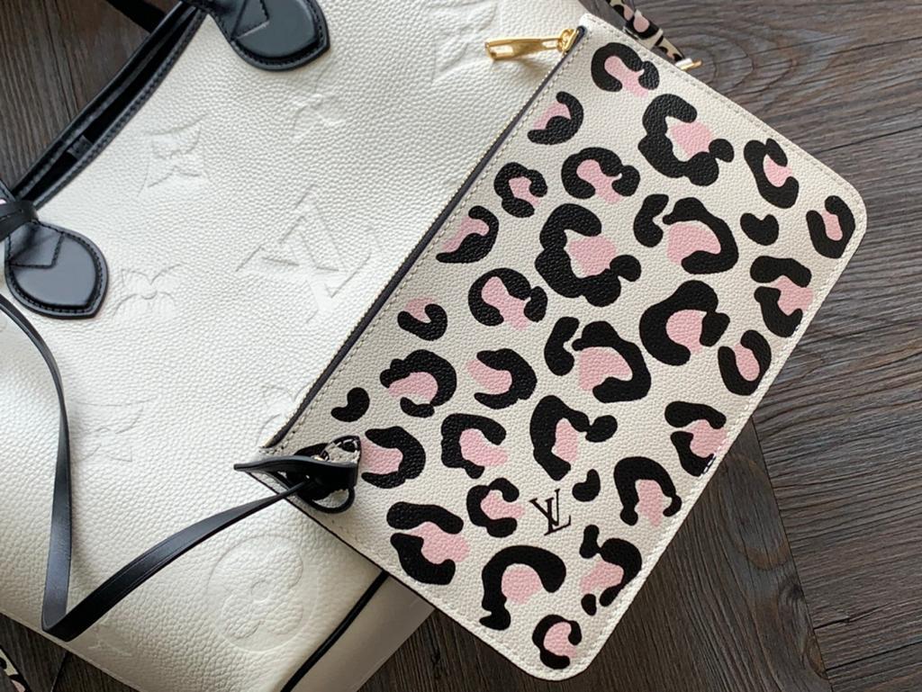 Louis Vuitton Neverfull MM Tote Bag Wild At Heart Monogram Empreinte Cream For Women,  Shoulder Bags 12.2in/31cm Louis Vuitton M58525