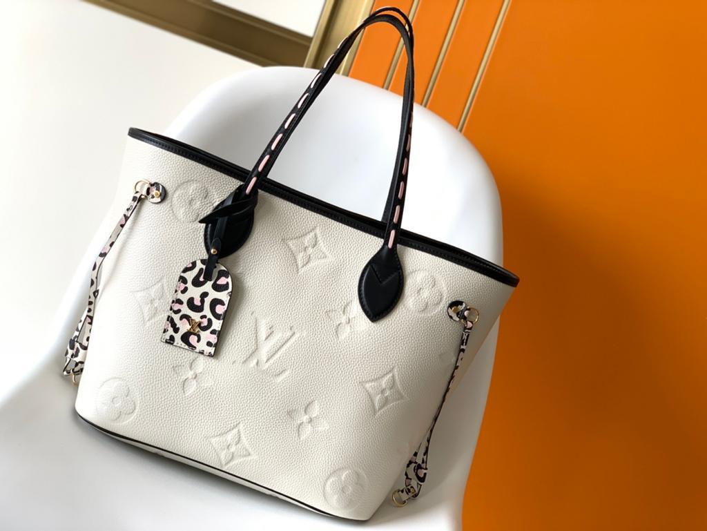 Louis Vuitton Neverfull MM Tote Bag Wild At Heart Monogram Empreinte Cream For Women,  Shoulder Bags 12.2in/31cm Louis Vuitton M58525