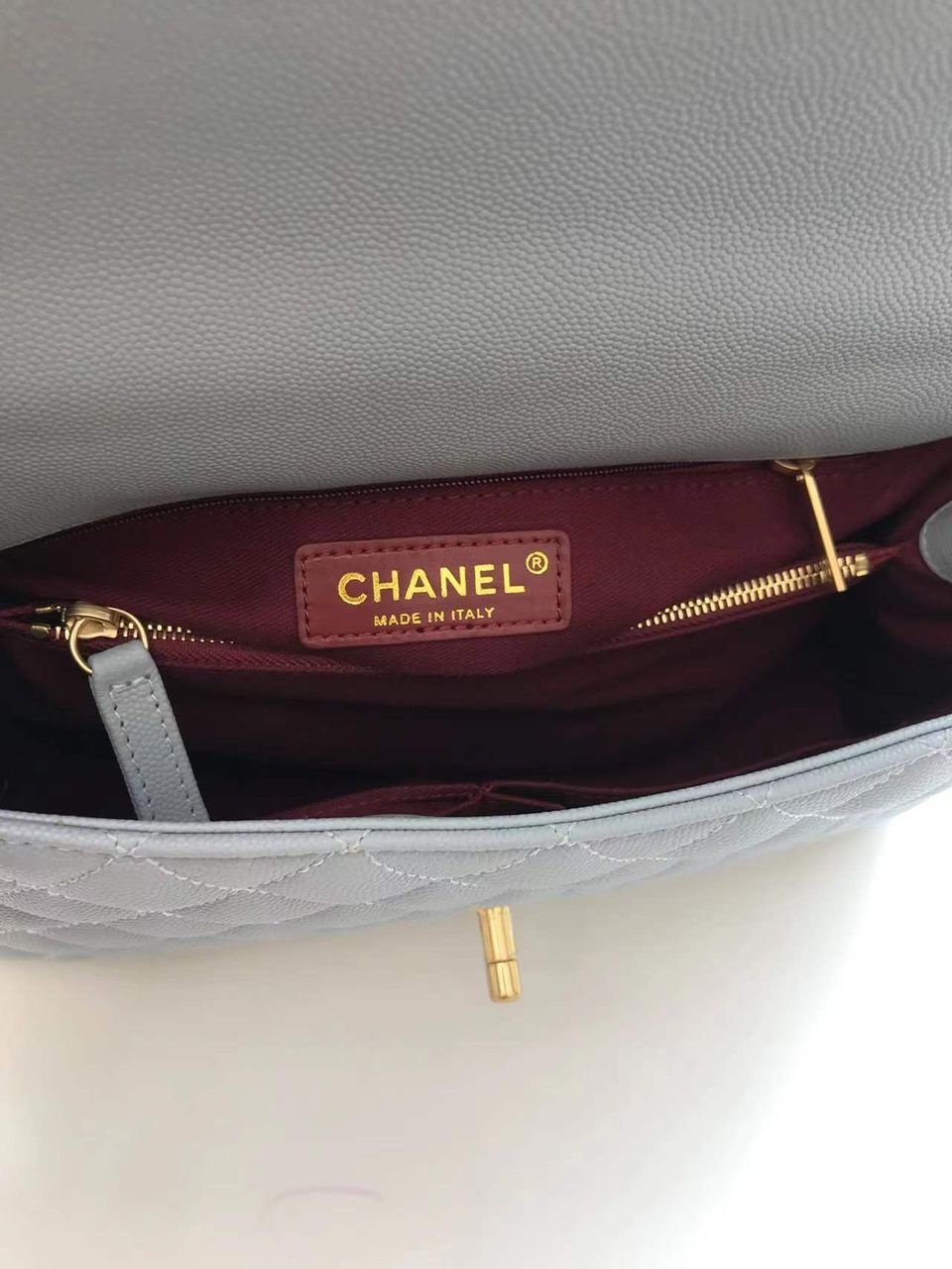 ChanelLarge GlamIap Bag With Top Handle Light Grey For Women, WomenÃ¢â‚¬â„¢s Handbags, Shoulder And Crossbody Bags 11in/28cm A92991