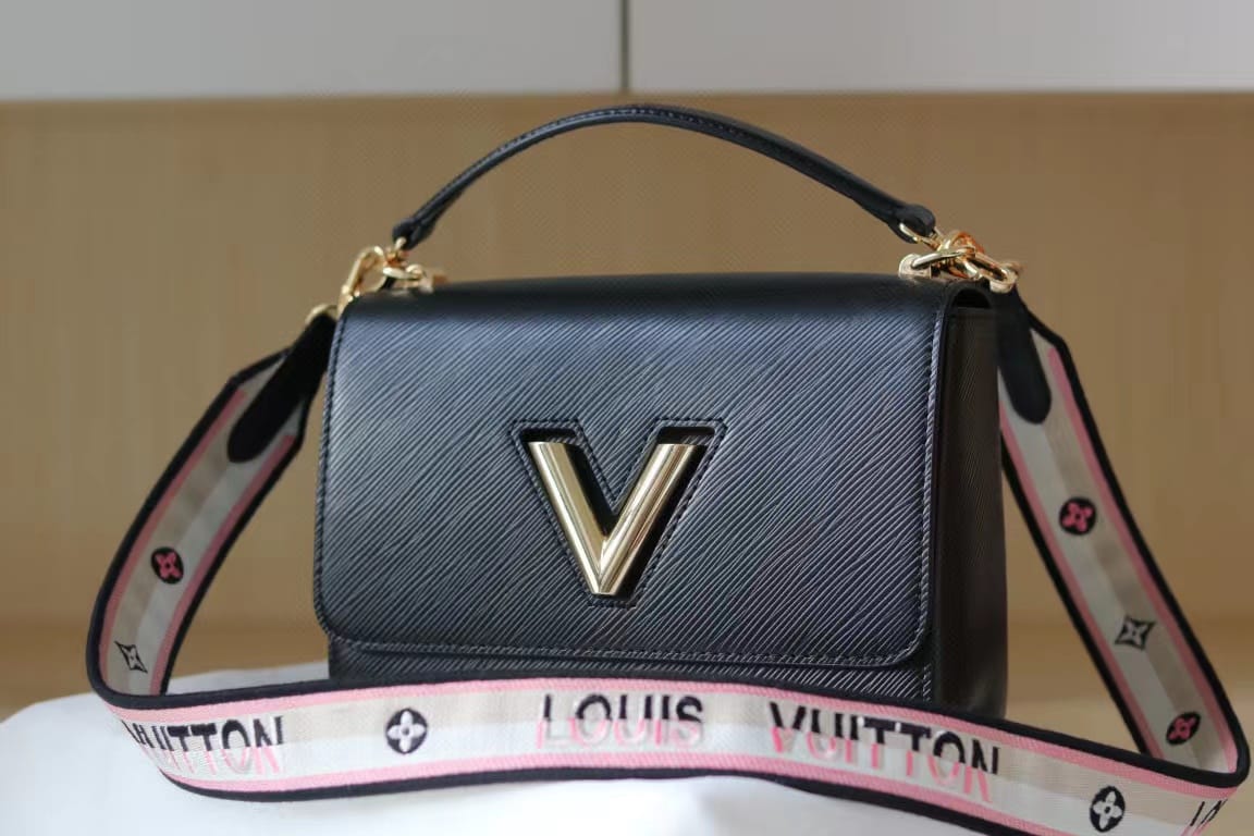 Louis Vuitton Twist MM Monogram Blossoms Black For Women,  Shoulder And Crossbody Bags 9.1in/23cm Louis Vuitton M57505