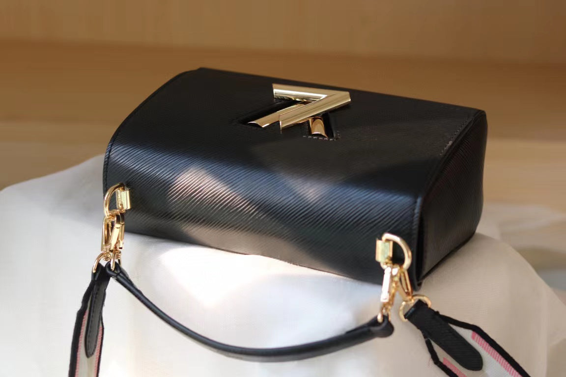 Louis Vuitton Twist MM Monogram Blossoms Black For Women,  Shoulder And Crossbody Bags 9.1in/23cm Louis Vuitton M57505