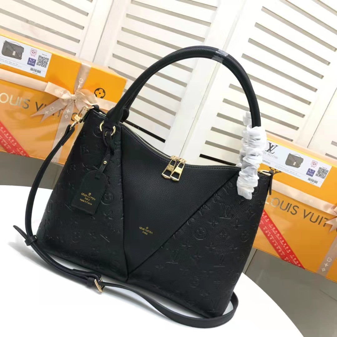 Louis Vuitton V Tote MM Monogram Empreinte Black For Women, WomenÃƒÂ¢Ã¢â€šÂ¬Ã¢â€žÂ¢s Handbags, Shoulder And Crossbody Bags 14.2in/36cm Louis Vuitton M44421