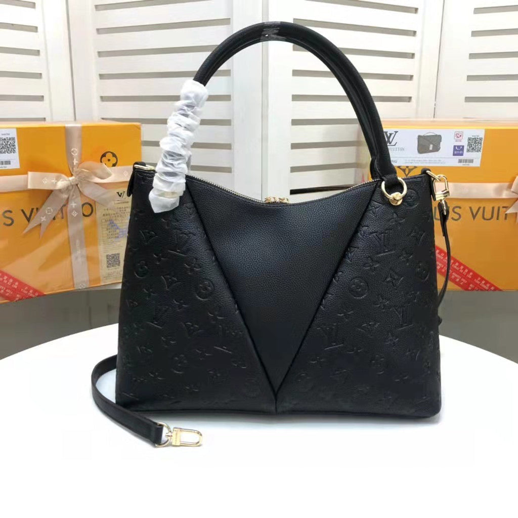 Louis Vuitton V Tote MM Monogram Empreinte Black For Women, Women’s Handbags, Shoulder And Crossbody Bags 14.2in/36cm Louis Vuitton M44421