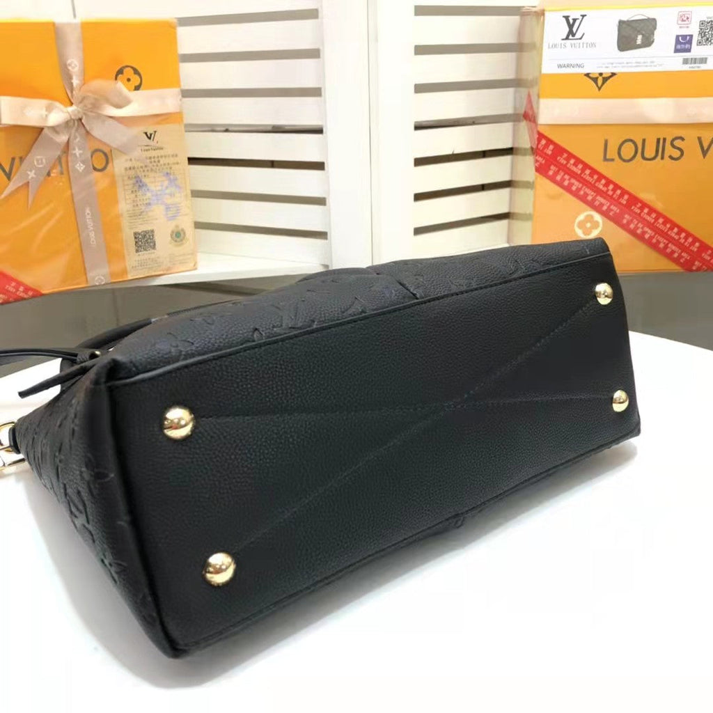 Louis Vuitton V Tote MM Monogram Empreinte Black For Women, Women’s Handbags, Shoulder And Crossbody Bags 14.2in/36cm Louis Vuitton M44421