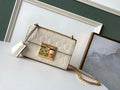 Embossed Padlock Shoulder Bag White Milky For Women 8in/20cm