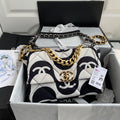 Chanel 19 Large GlamIap Bag White/Black For Women Bags, Shoulder And Crossbody Bags 10.2in/26cm AS1161 B05179 NB405
