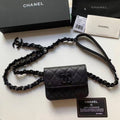 Chanel Classic GlamIap Bag Black For Women 5.1in/13cm