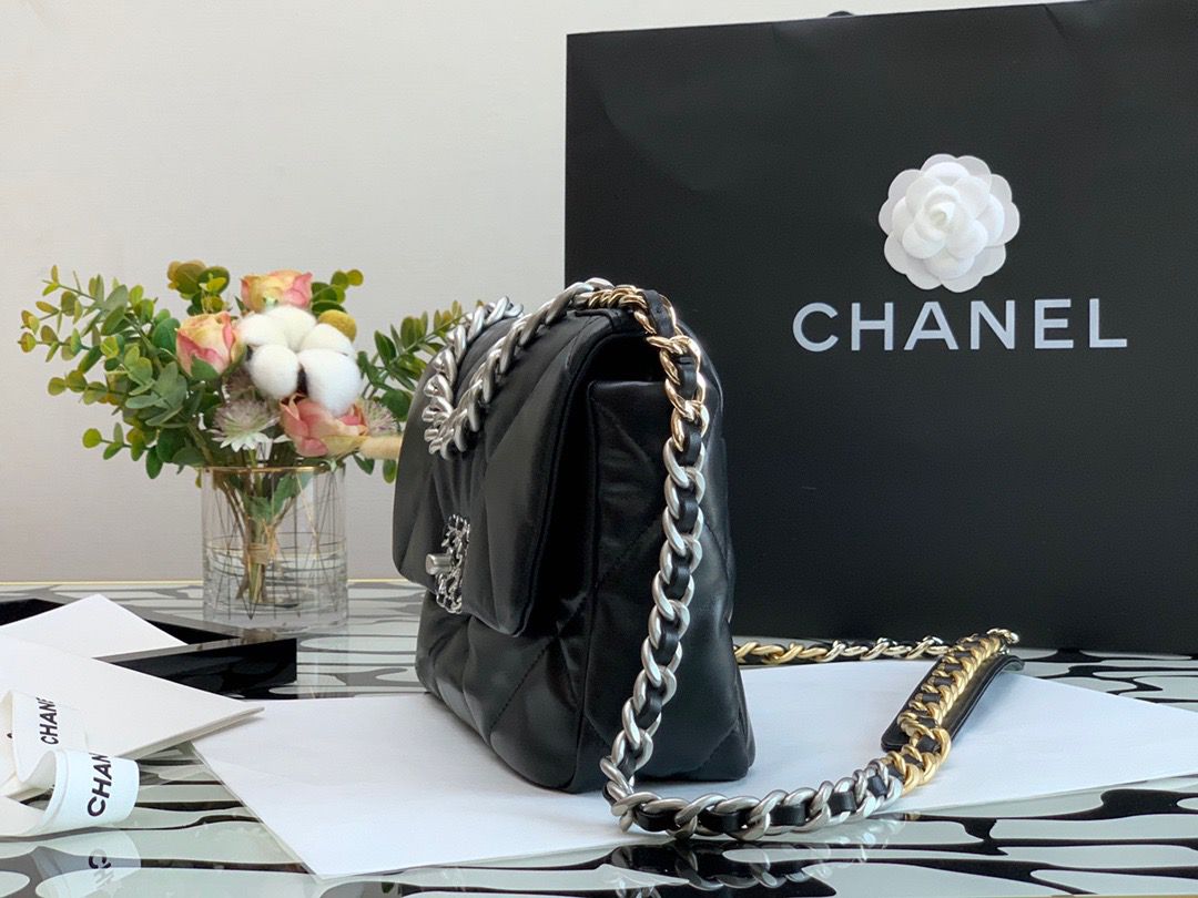 Chanel Classic GlamIap Bag Black For Women 10.2in/26cm