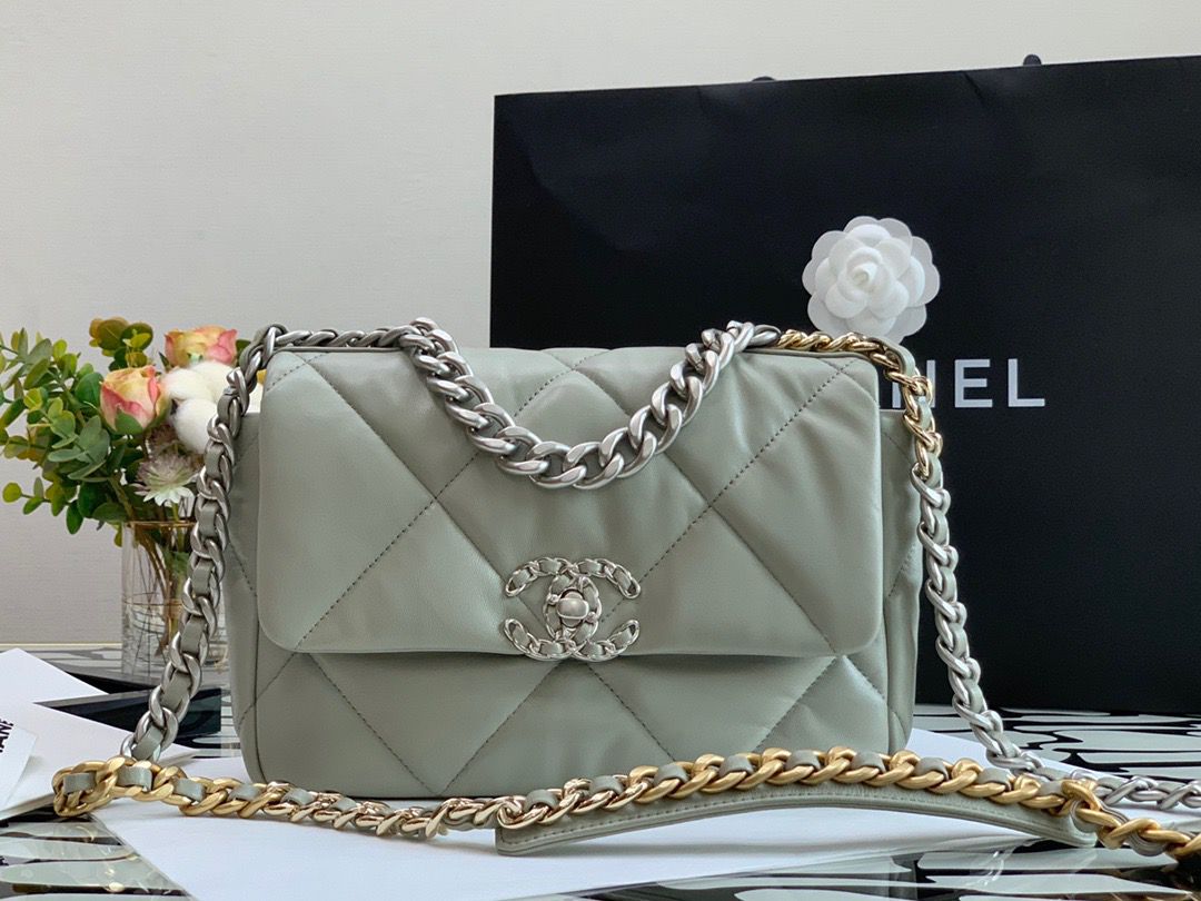 Chanel Classic GlamIap Bag Grey For Women 10.2in/26cm
