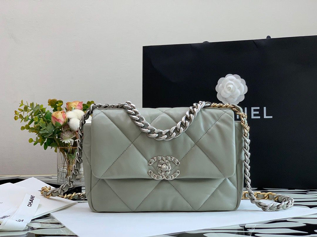 Chanel Classic GlamIap Bag Grey For Women 10.2in/26cm