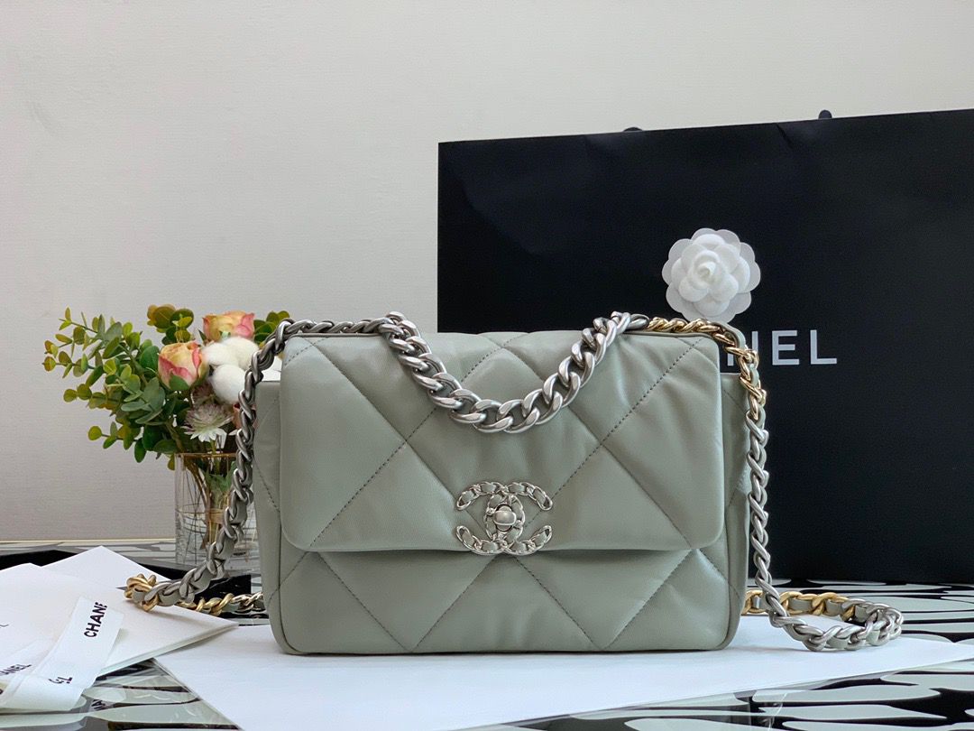 Chanel Classic GlamIap Bag Grey For Women 10.2in/26cm