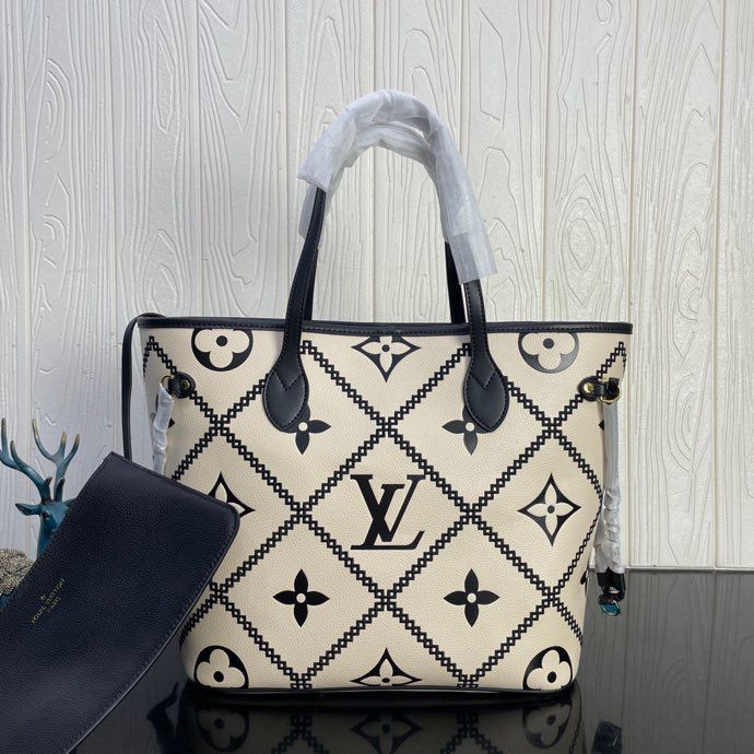 Louis Vuitton Neverfull MM Monogram Empreinte Beige For Women,  Tote Bags 12.2in/31cm Louis Vuitton M46039