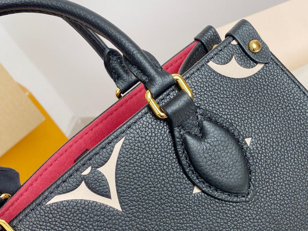 Louis Vuitton OnTheGo PM Tote Bag Monogram Empreinte Black/Beige For Women, WomenÃƒÂ¢Ã¢â€šÂ¬Ã¢â€žÂ¢s Handbags, Shoulder And Crossbody Bags 9.8in/25cm Louis Vuitton M45659