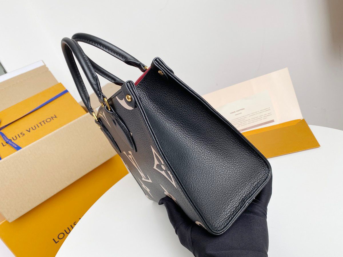 Louis Vuitton OnTheGo PM Tote Bag Monogram Empreinte Black/Beige For Women, WomenÃƒÂ¢Ã¢â€šÂ¬Ã¢â€žÂ¢s Handbags, Shoulder And Crossbody Bags 9.8in/25cm Louis Vuitton M45659