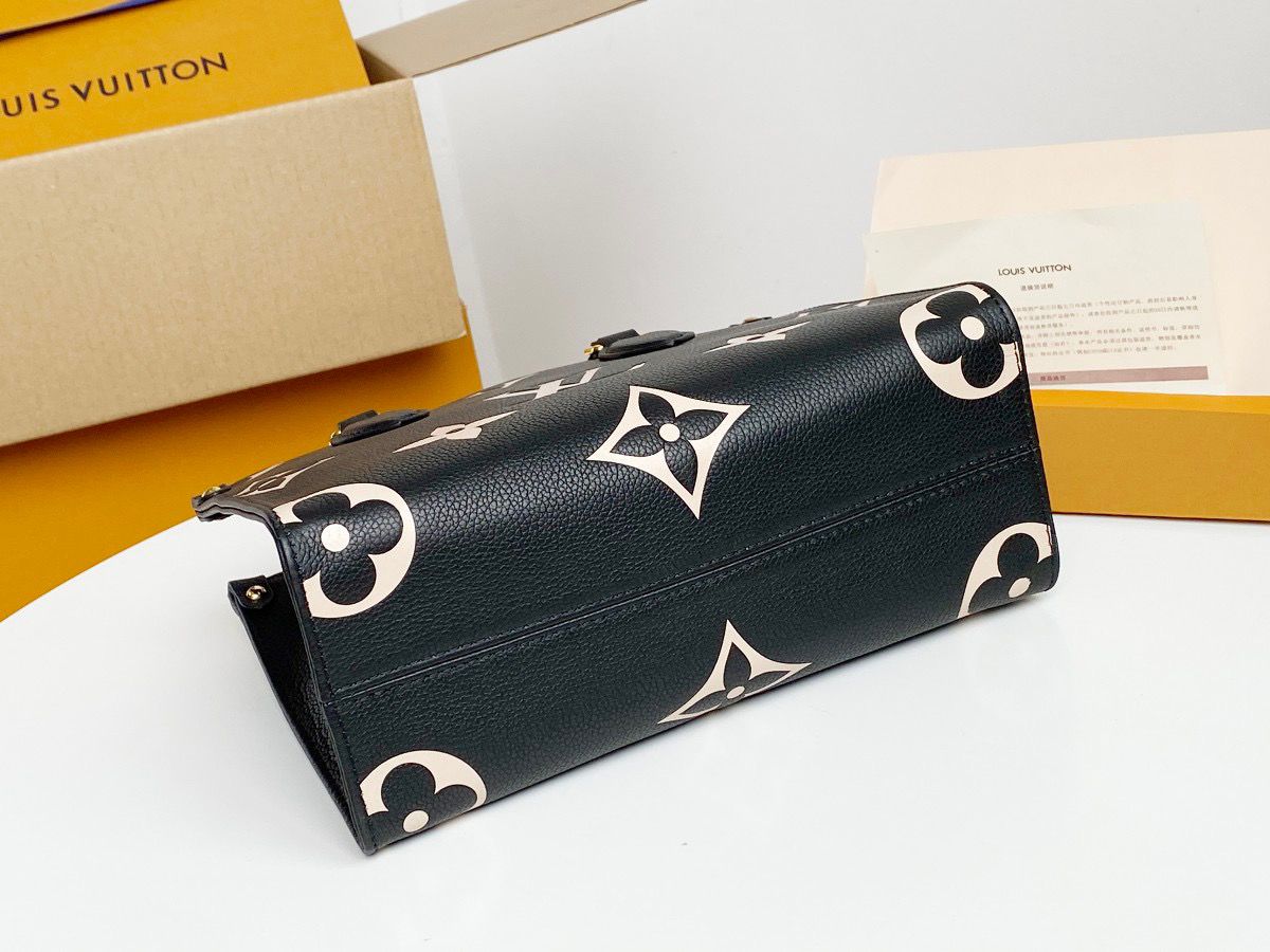 Louis Vuitton OnTheGo PM Tote Bag Monogram Empreinte Black/Beige For Women, WomenÃƒÂ¢Ã¢â€šÂ¬Ã¢â€žÂ¢s Handbags, Shoulder And Crossbody Bags 9.8in/25cm Louis Vuitton M45659