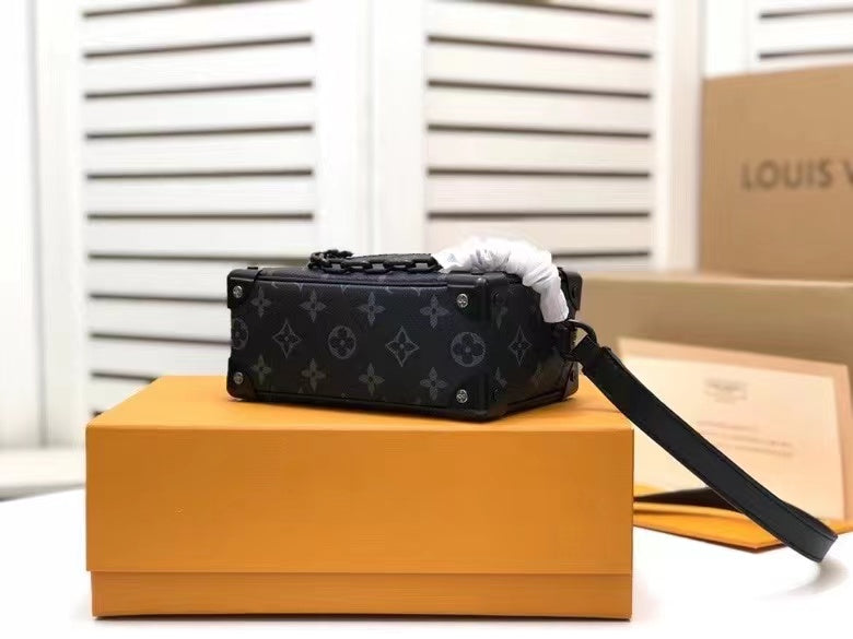 Louis Vuitton Mini Soft Trunk Monogram Eclipse Canvas By Virgil Abloh For Men, Bags, Shoulder And Crossbody Bags 7.3in/18.5cm Louis Vuitton M44735