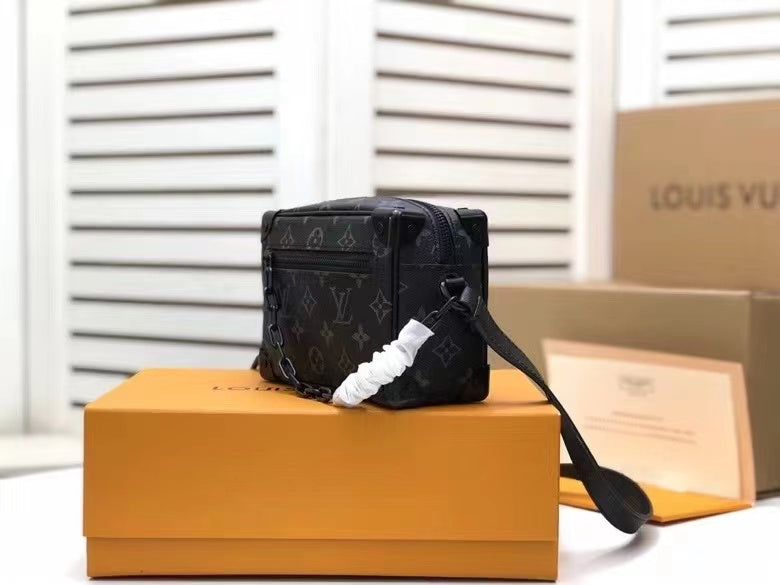 Louis Vuitton Mini Soft Trunk Monogram Eclipse Canvas By Virgil Abloh For Men, Bags, Shoulder And Crossbody Bags 7.3in/18.5cm Louis Vuitton M44735