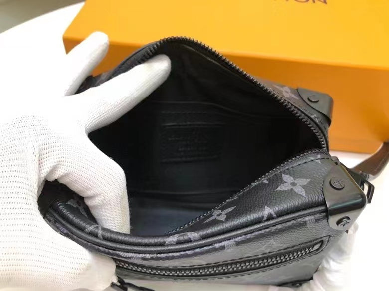 Louis Vuitton Mini Soft Trunk Monogram Eclipse Canvas By Virgil Abloh For Men, Bags, Shoulder And Crossbody Bags 7.3in/18.5cm Louis Vuitton M44735