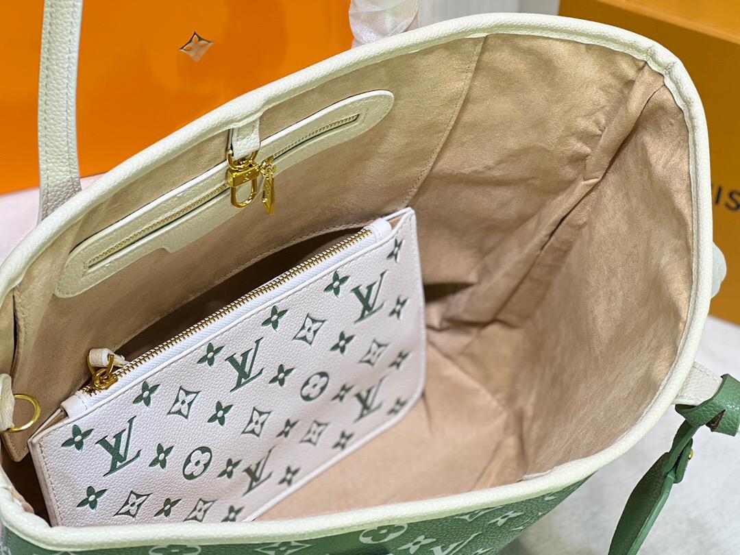 Louis Vuitton Neverfull MM Monogram Empreinte Khaki/Beige For Women,  Tote Bags 12.2in/31cm Louis Vuitton M46102