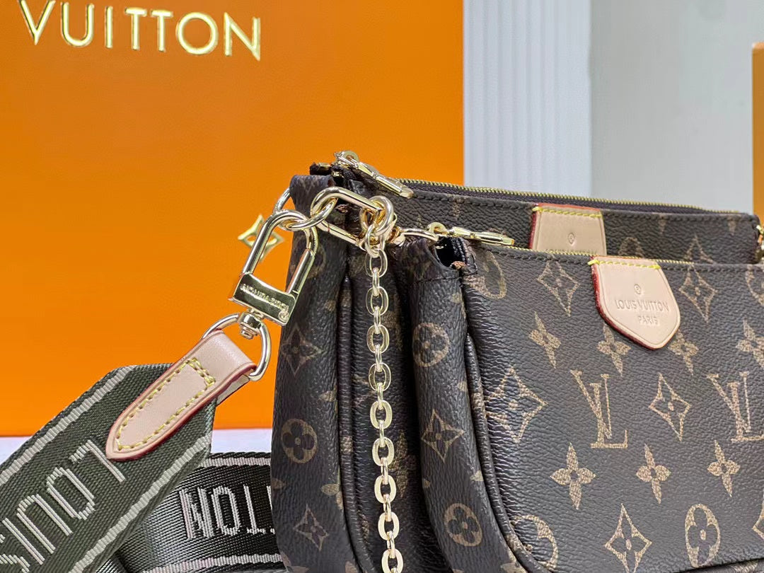 Louis Vuitton Multi Pochette AcGLAMIssoires Monogram Canvas Khaki For Women,  Shoulder And Crossbody Bags 9.4in/24cm Louis Vuitton M44813