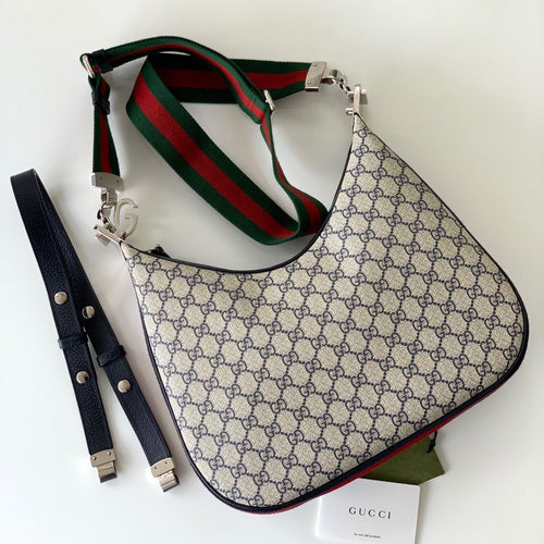 Attache Small Shoulder Bag 9in/23cm Beige For Women 699409 96GRN 4082