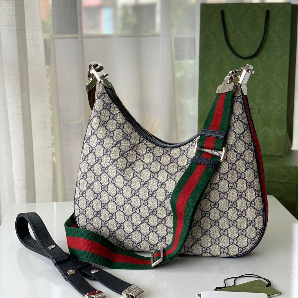 Gucci Attache Small Shoulder Bag 9in/23cm Beige For Women Gucci 699409 96GRN 4082
