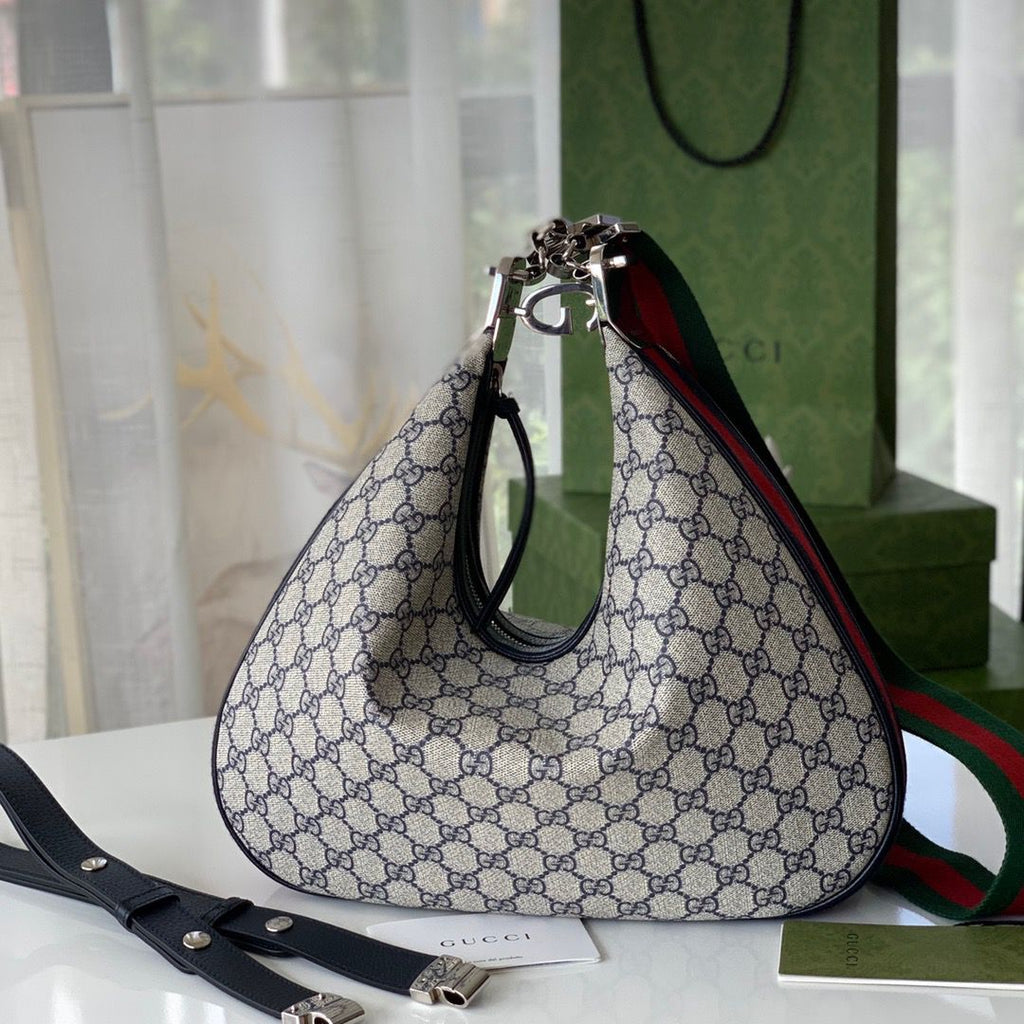 Attache Small Shoulder Bag 9in/23cm Beige For Women 699409 96GRN 4082