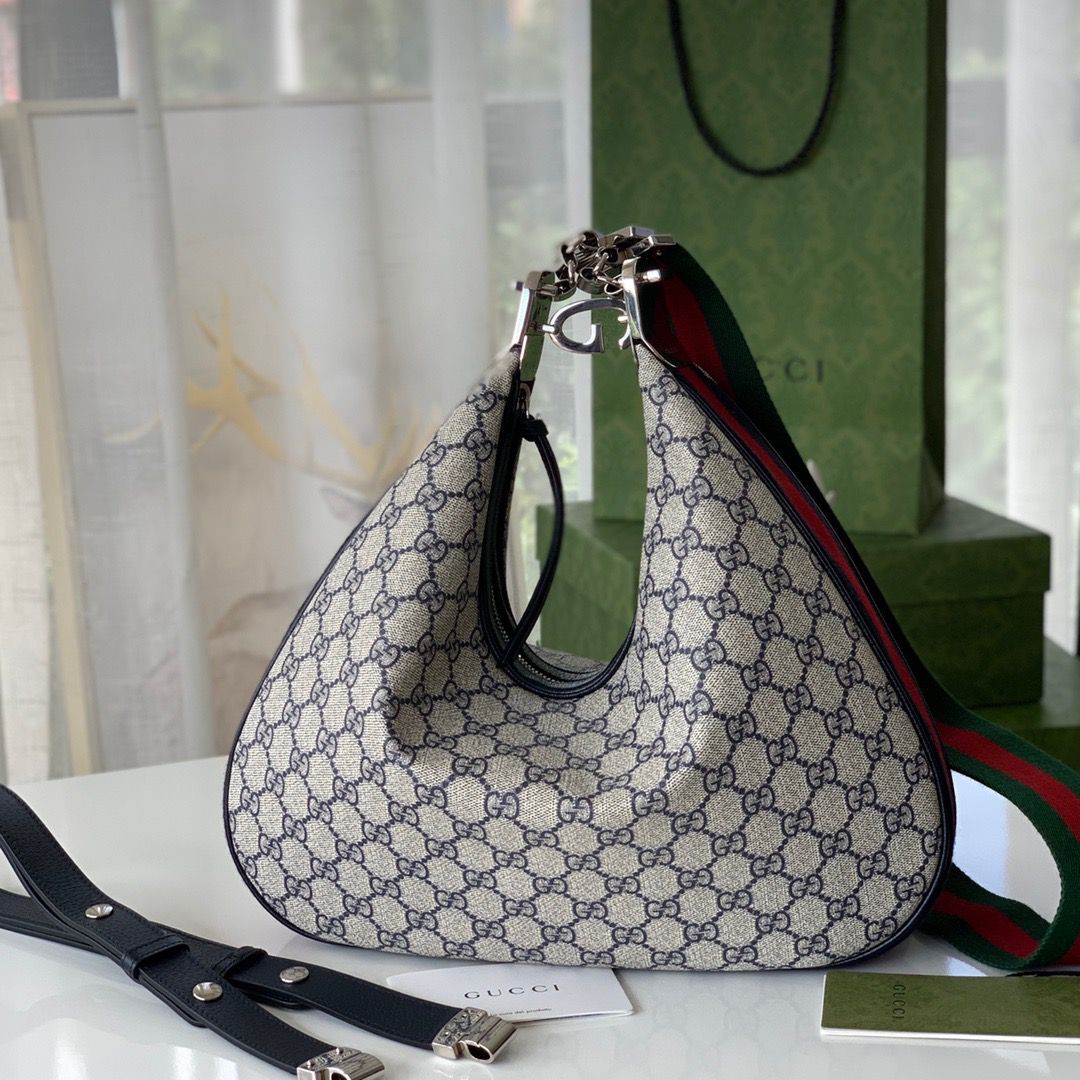 Gucci Attache Small Shoulder Bag 9in/23cm Beige For Women Gucci 699409 96GRN 4082