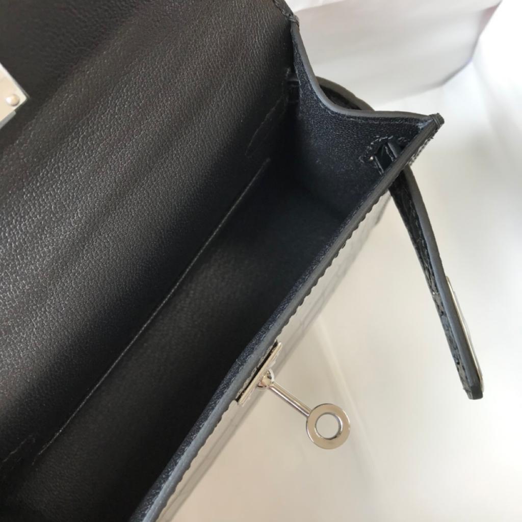 Mini Kelly 19 Black SiLouis Vuittoner Toned Hardware Bag For Women, Handbags, Shoulder Bags 7.5in/19cm