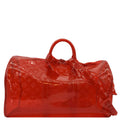 LOUIS VUITTON Keepall 50 Bandouliere Transparent PVC Travel Bag Red