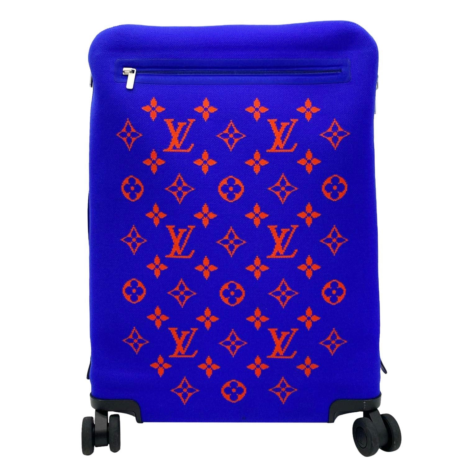 Louis Vuitton Horizon 55 4R Soft Thermoform Knit  Rolling Luggage Travel Bag Blue