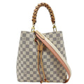 LOUIS VUITTON Neonoe Braided Handle Damier Azur Crossbody Bag White