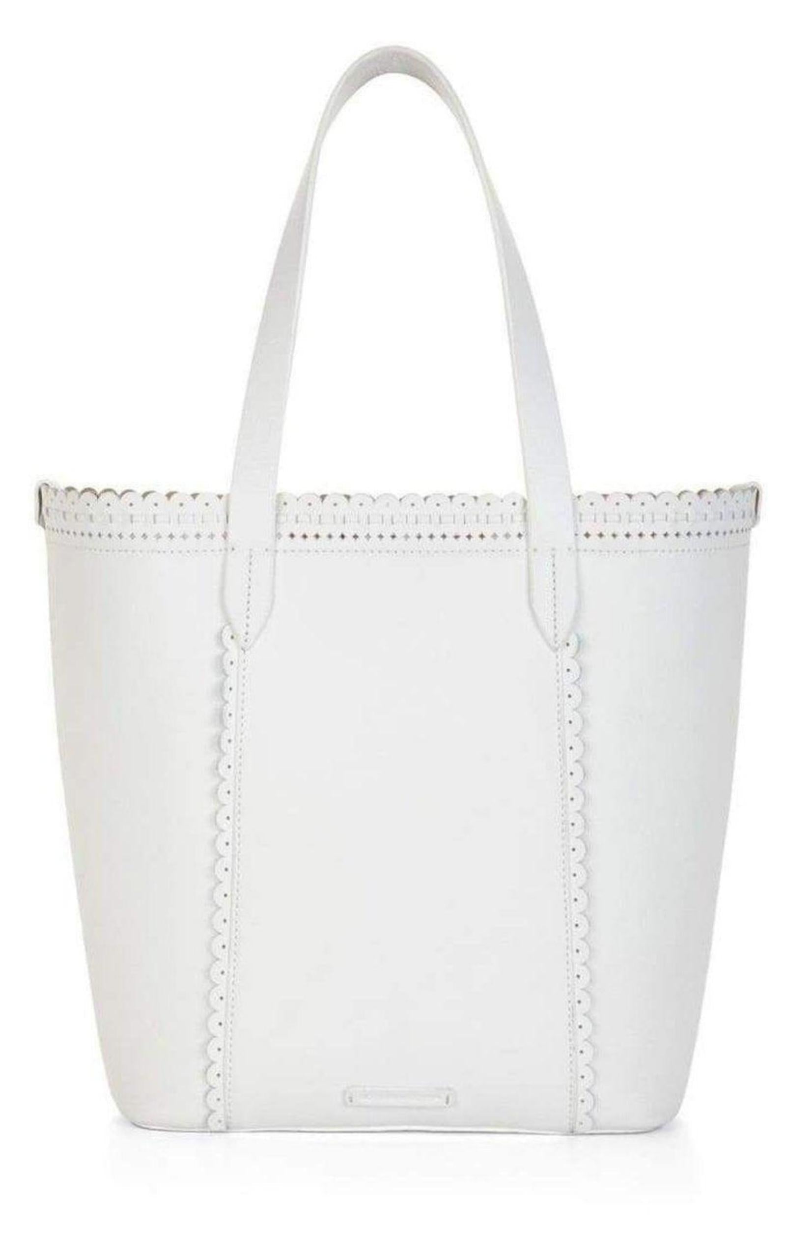 White Leather Tote Bag