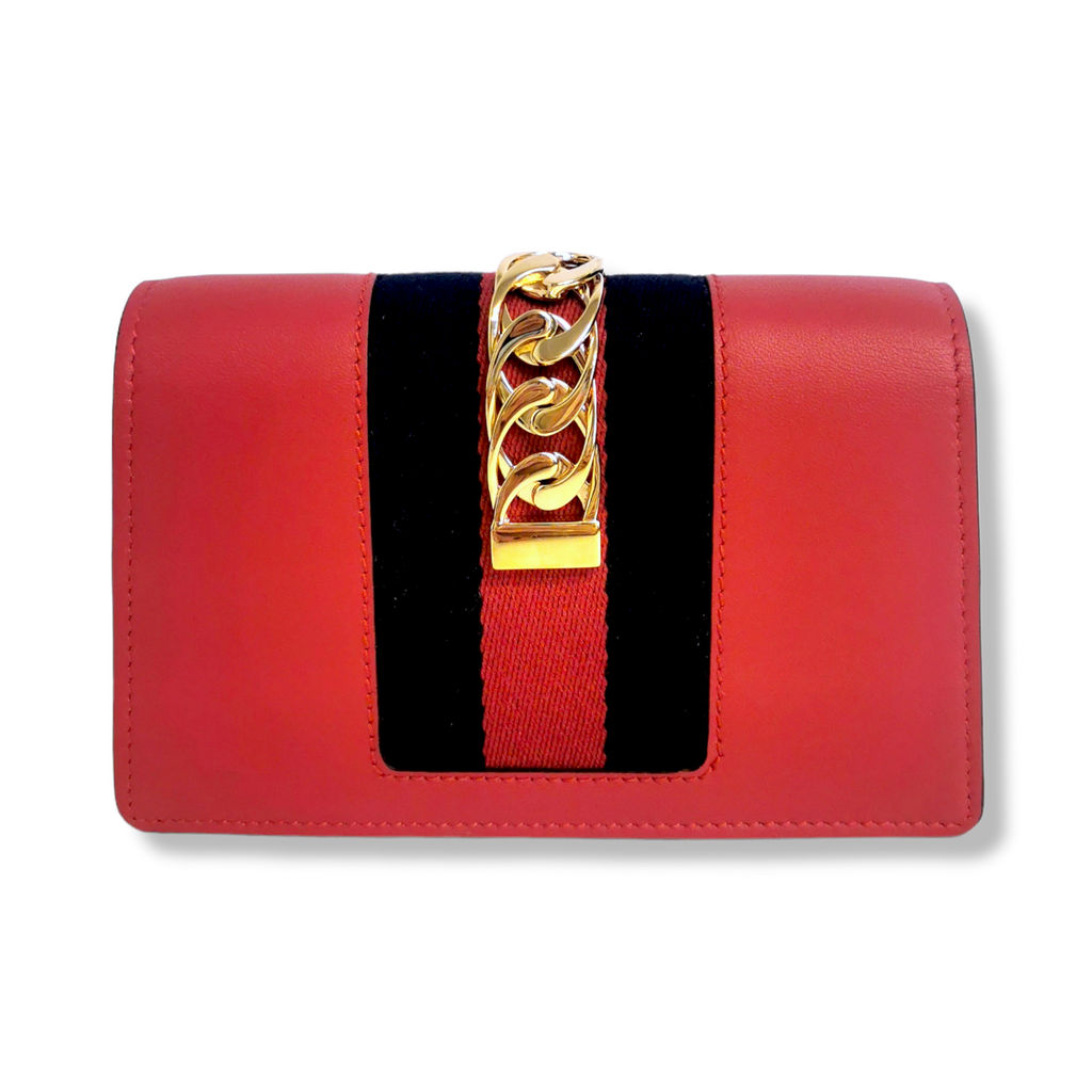 Gucci SyLouis Vuittonie Crossbody Bag Super Mini Red Leather Gold