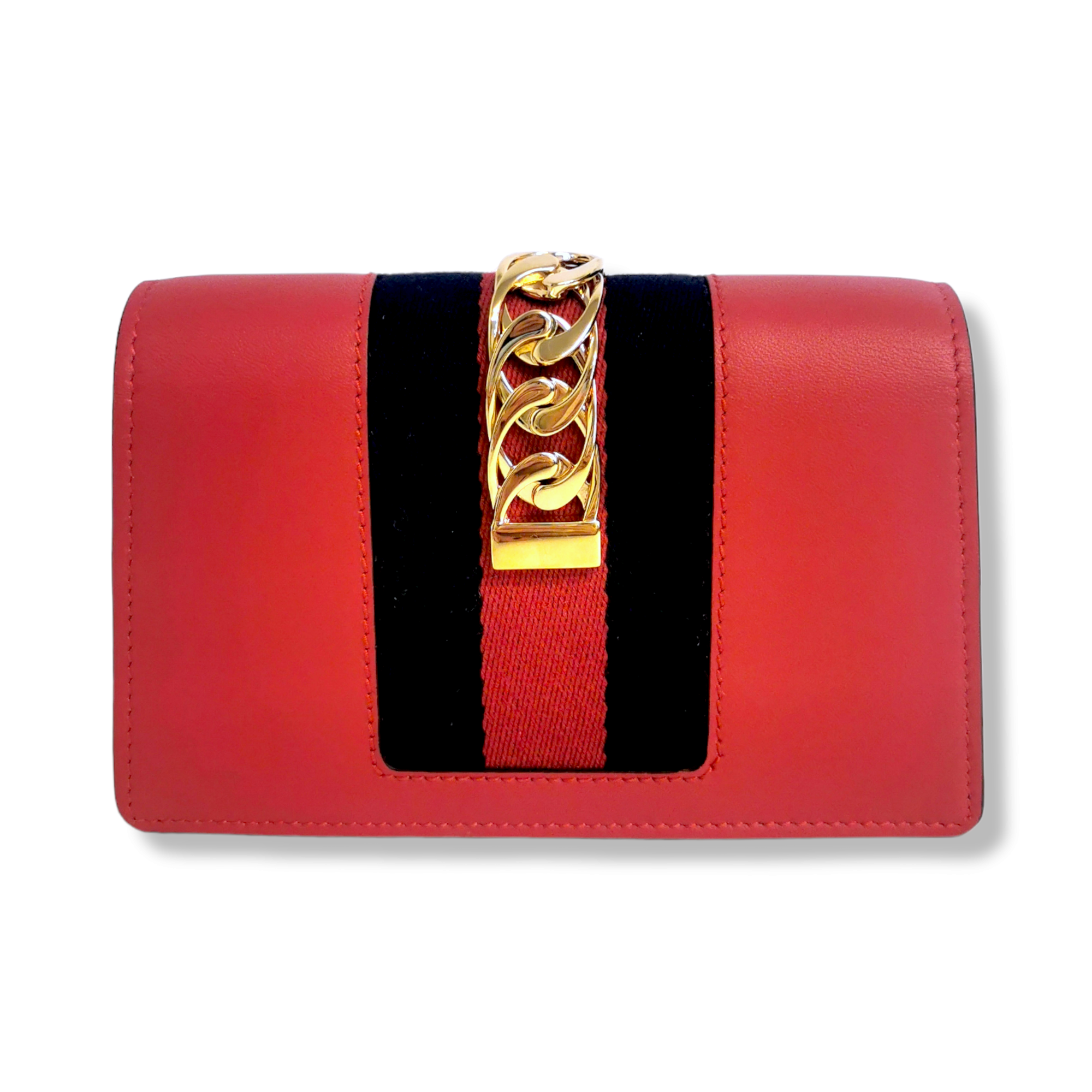 Gucci SyLouis Vuittonie Crossbody Bag Super Mini Red Leather Gold