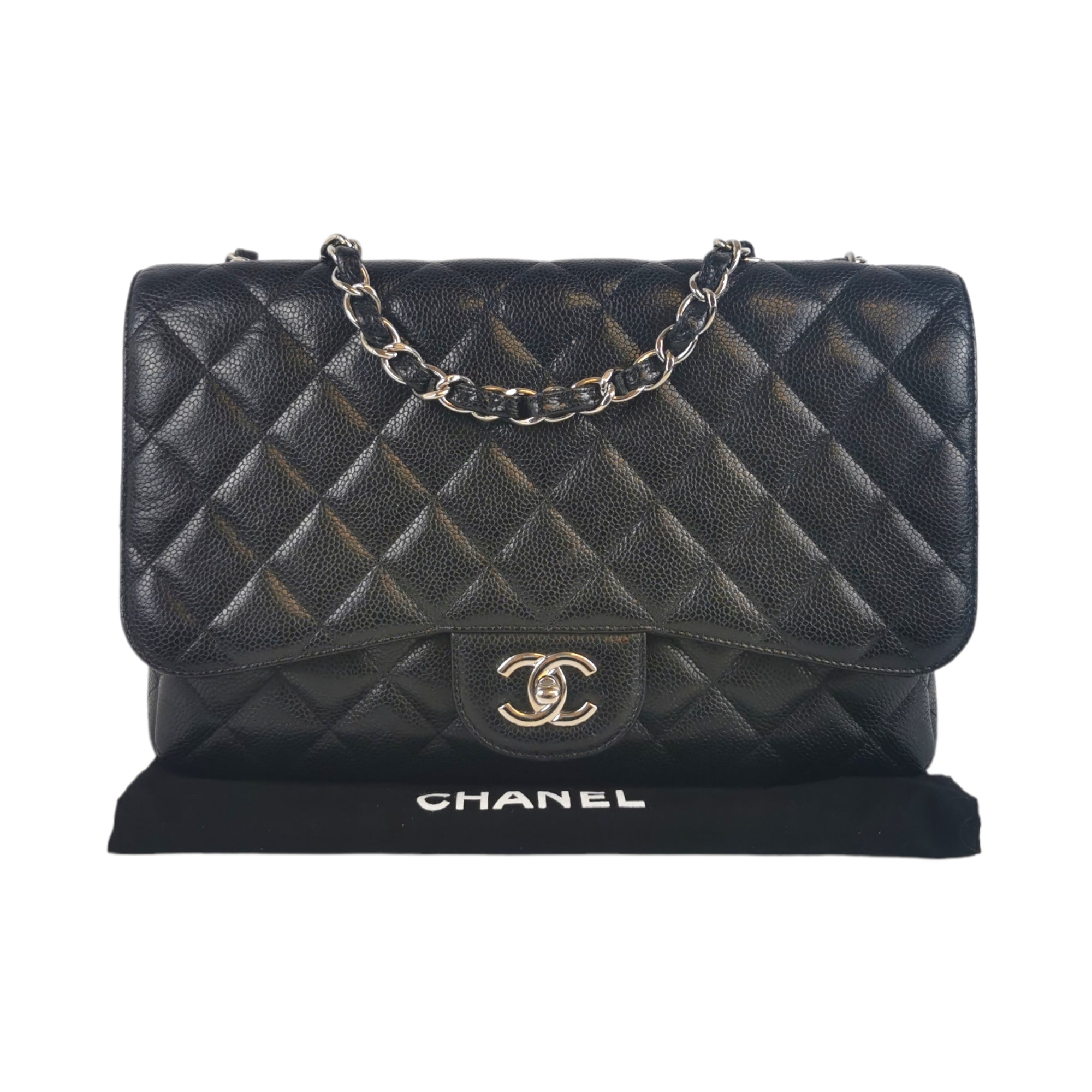 Chanel Classic Single Flap Black Caviar SiLouis Vuittoner