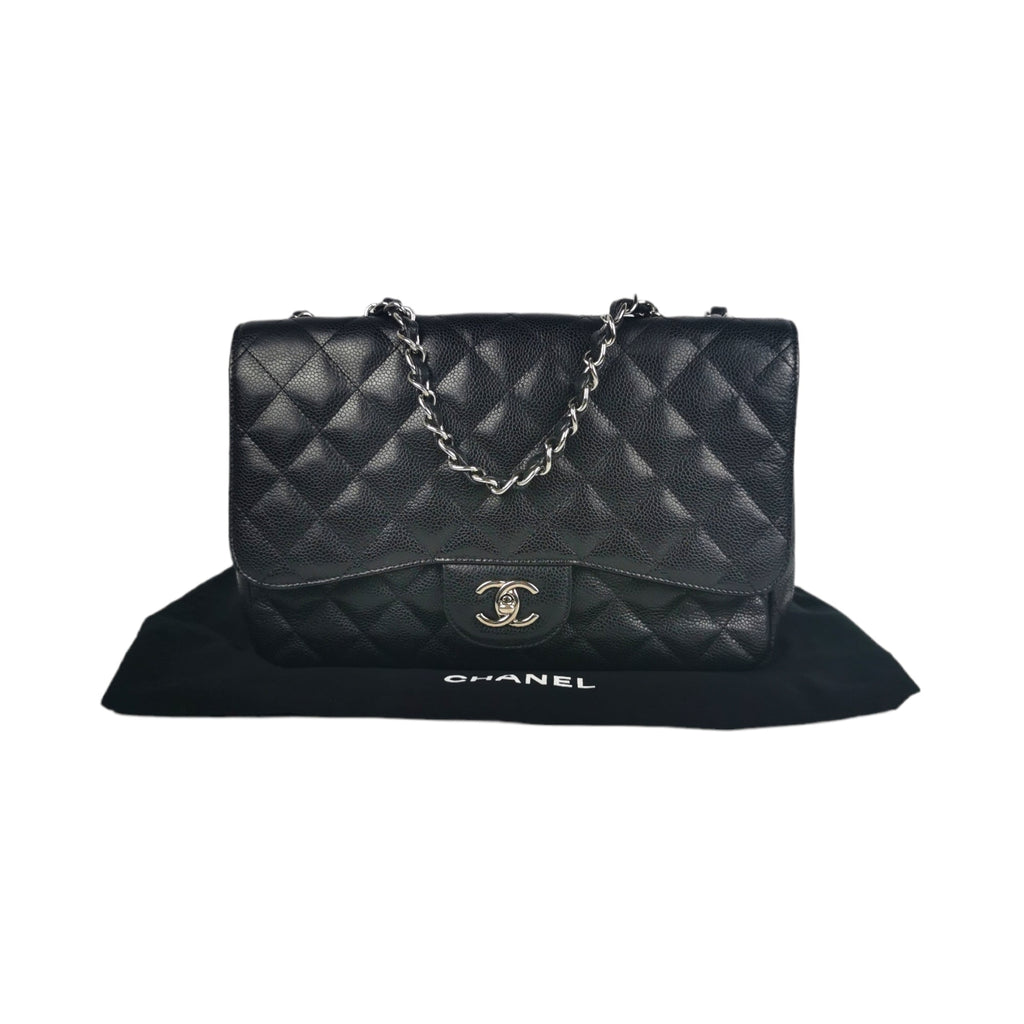 Chanel Classic Single Flap Jumbo Black Caviar SiLouis Vuittoner